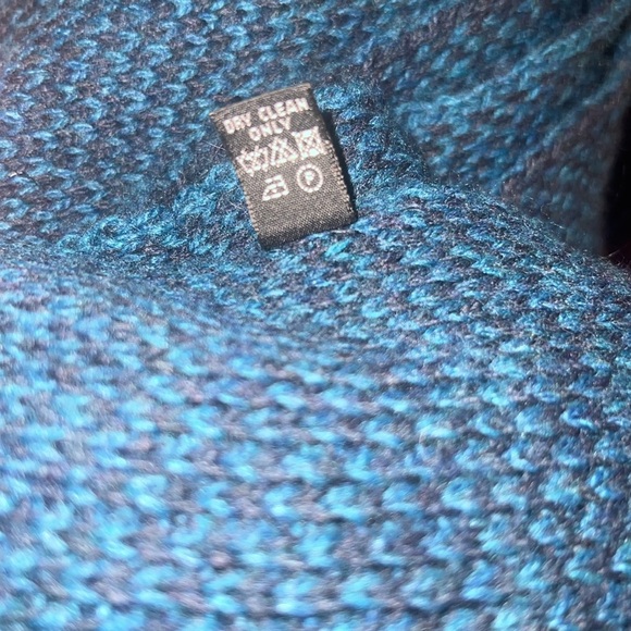 Italian 100% Wool Unisex Scarf in Turquoise Blue + Black - Picture 10 of 10